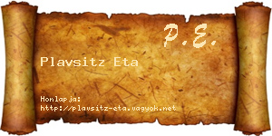 Plavsitz Eta névjegykártya